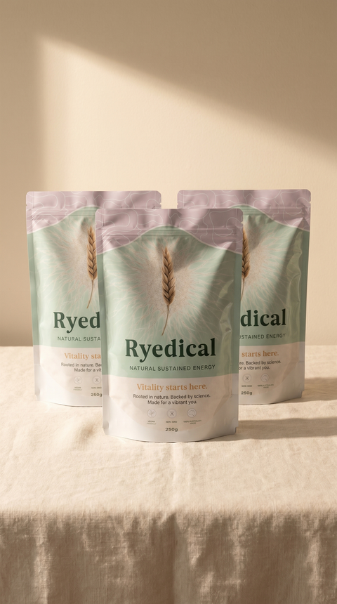 Ryedical 100% Cold-Processed Rye Bran - 3 x 250g pouches.